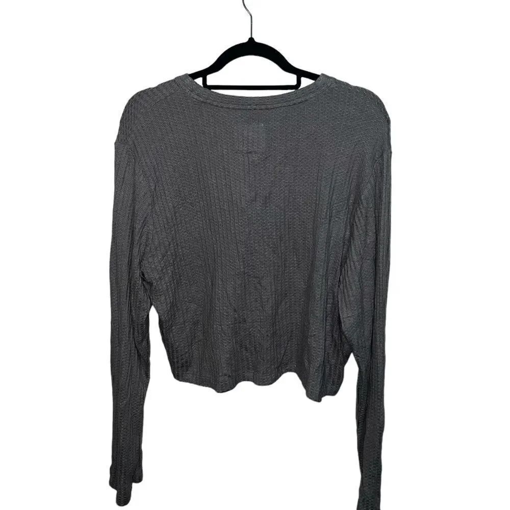 Chaser Impala CW9303 Waffle Knit Thermal Top Grystn Size Small